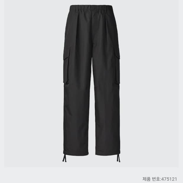유니클로 와이드핏파라슈트카고팬츠 블랙 M