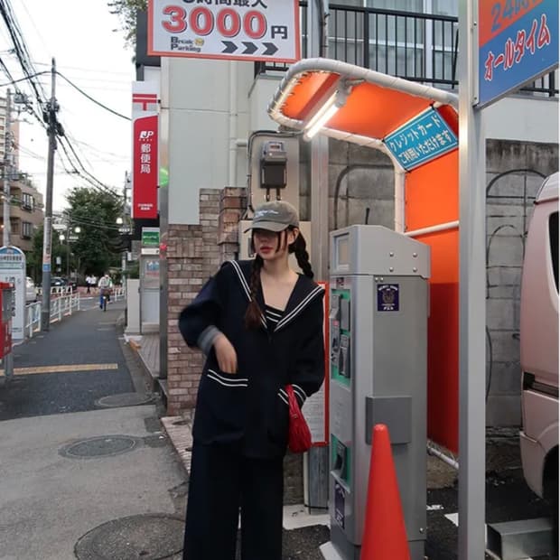 프레클 세일러 네이비 미디 자켓