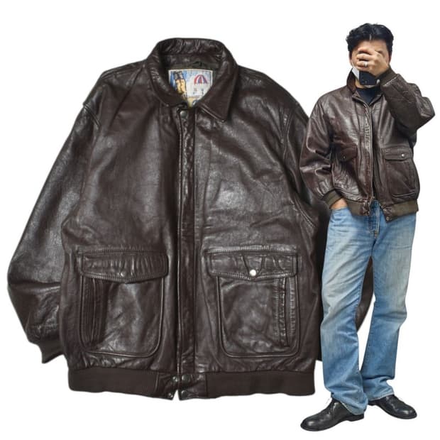 리얼 레더 A-2 항공 점퍼 가죽 자켓 N1172