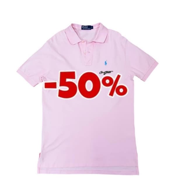 폴로 딸기우유 핑크 카라티