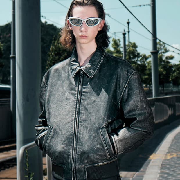 엘무드 아머 카우하이드 레더 자켓 워시드블랙