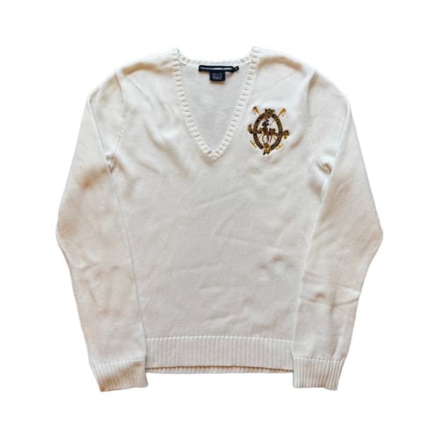 폴로 랄프로렌 브이넥 코튼 스웨터