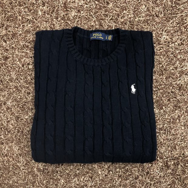 폴로 랄프로렌 네이비 케이블 니트 스웨터