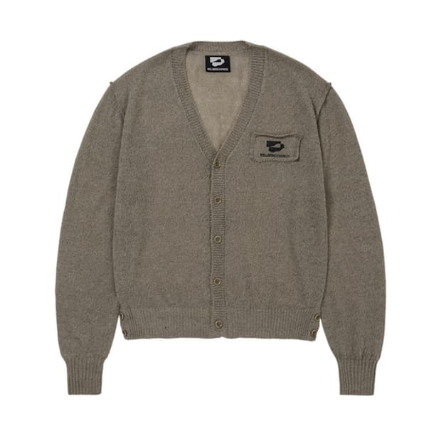웰빙 익스프레스 Logo Patch Hairy Cardigan