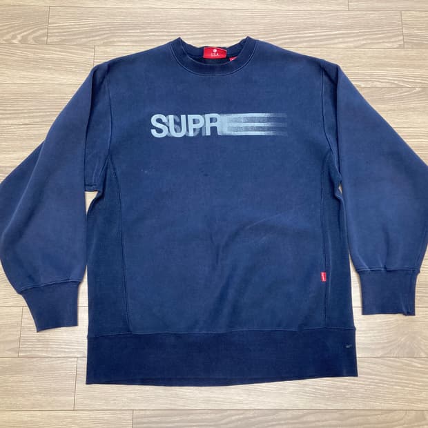 90-00S 올드 슈프림 모션 로고 리버스위브 스웻셔츠