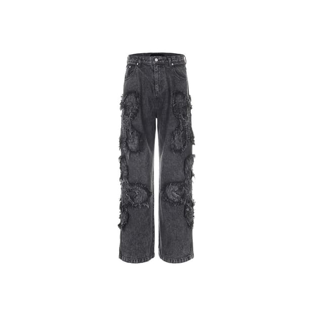 Surgery Clover Logo Patch Jeans Black