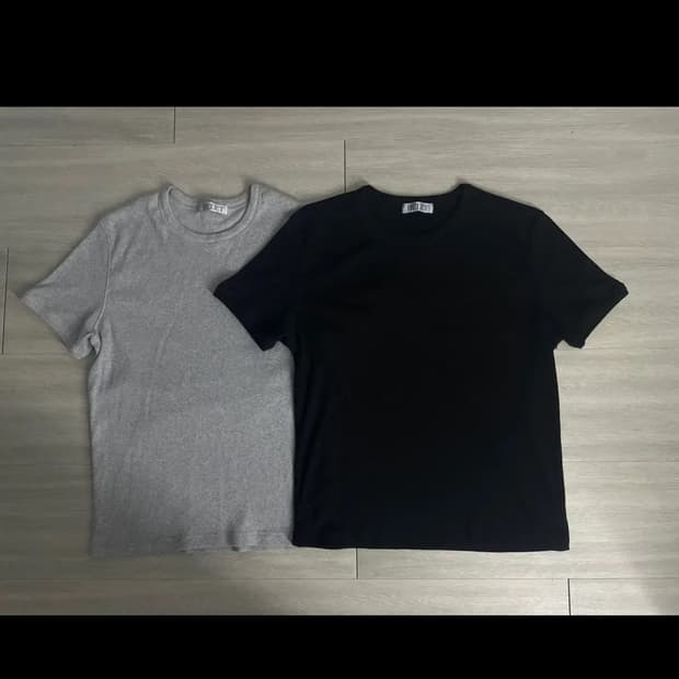헬렛(helet) ribbed slim crop t-shirts L