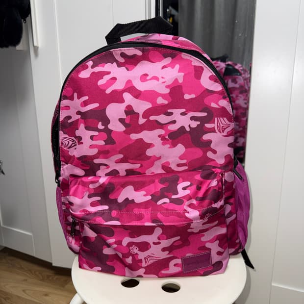 일본 빈티지 핑크 카모 가방 백팩