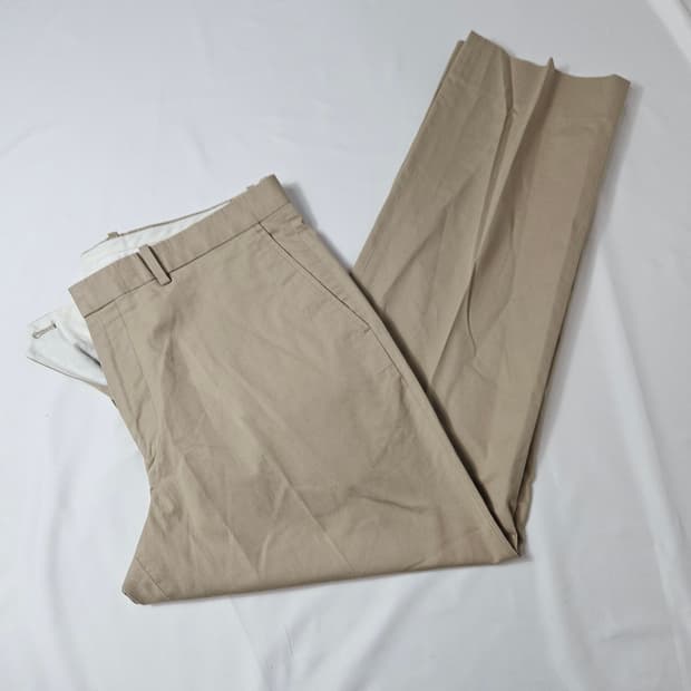 따어리 옴므 Theory 신형 베이지 슬랙스 팬츠 바지 코튼 34 정품