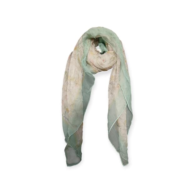 모리걸 플라워 얇은 실크스카프 