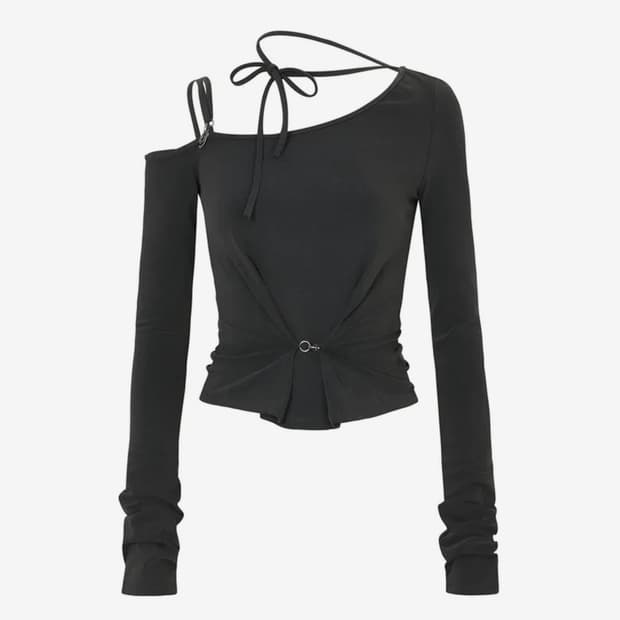 페인오어어플레져/ RUBY HOOK LONG SLEEVE charcoal