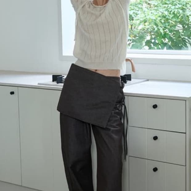 어윗 레이어드 랩 팬츠 브라운 awit