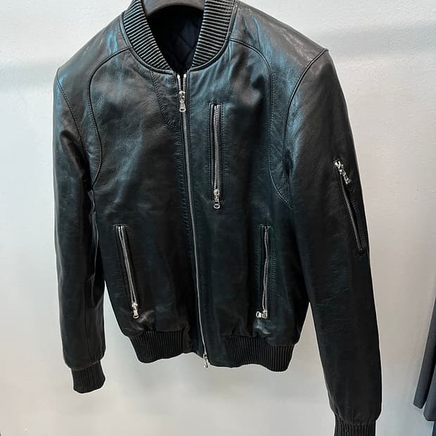 슬림95) BLAAK MIND 블루종 가죽자켓 