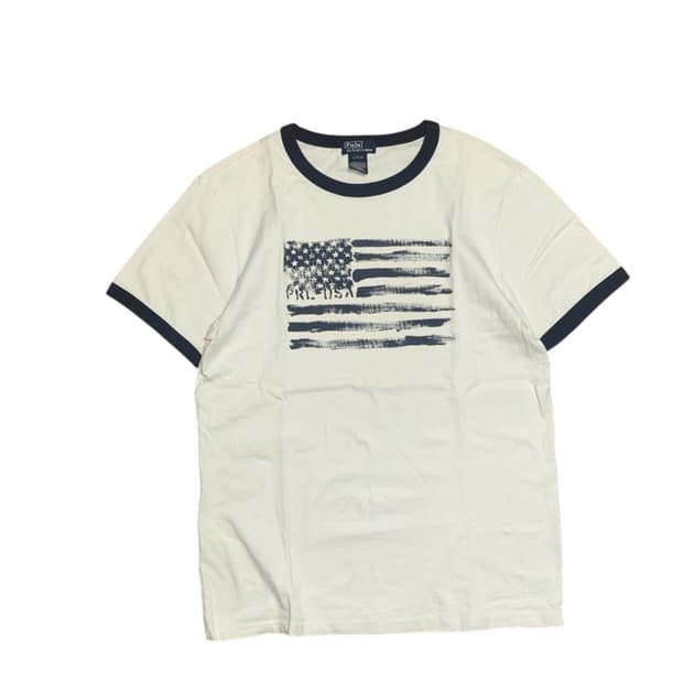 폴로 랄프로렌 성조기 링거 반팔 티셔츠