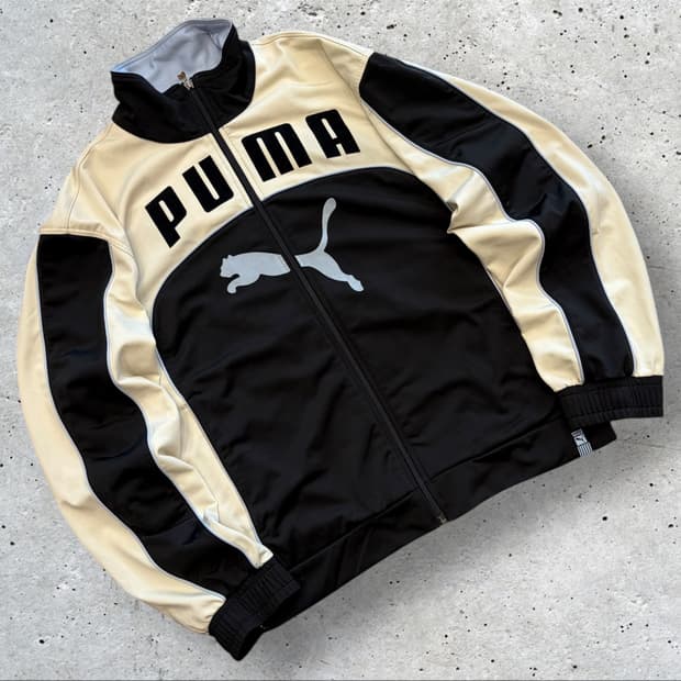 [M] 푸마 PUMA 빅로고 블랙/아이보리 트랙 자켓 져지 C500