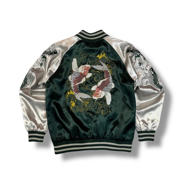 일본 비단 잉어 자수 스카쟌 (L) 