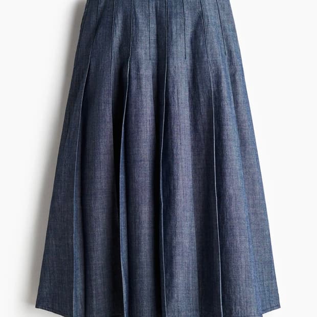 h&m 흐앤므 데님 플리츠 스커트