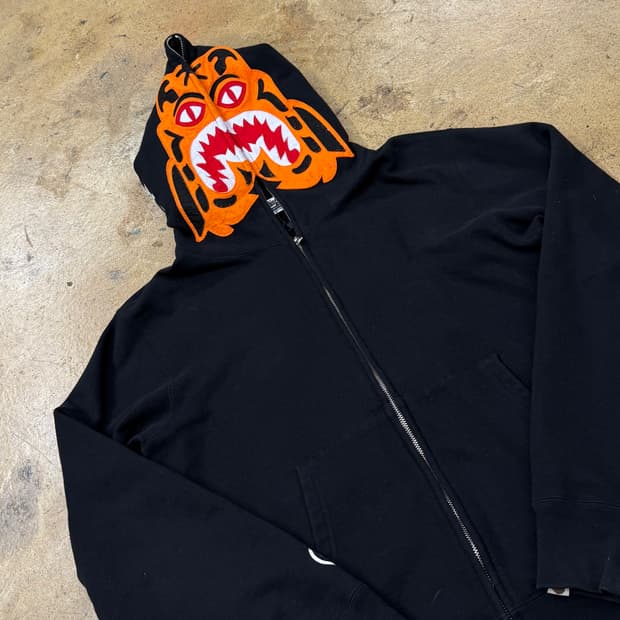 베이프 블랙 타이거 호랑이 풀 후드 집업