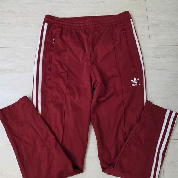 아디다스 삼선 트레이닝 바지 버건디