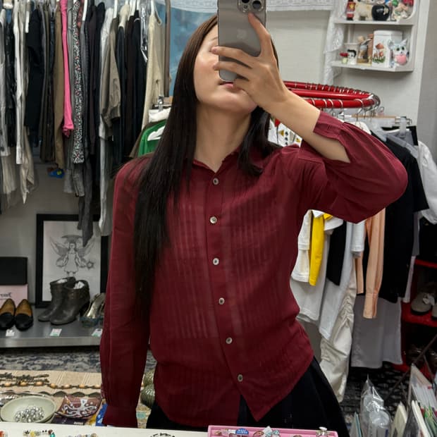 chloe 시스루 셔츠
