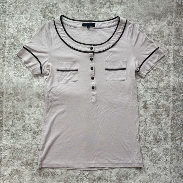 ICB Contrast Piping Henley Tee