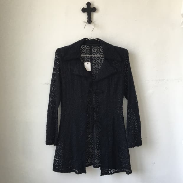 Pattern point tied shirt jacket