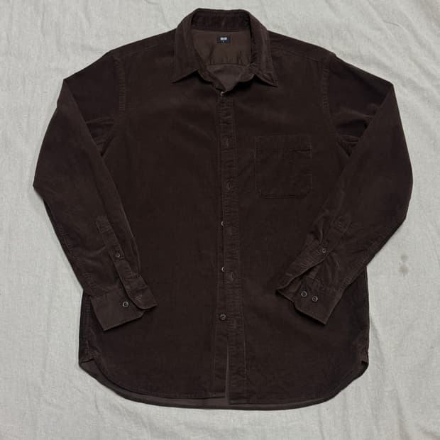 유니클로 코듀로이 브라운 셔츠 L