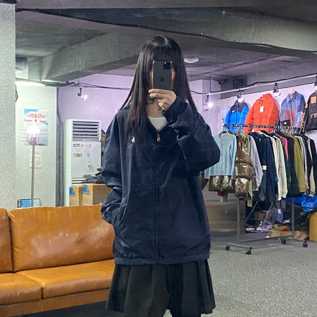 폴로랄프로렌 화이트 포니 신형 네이비 나일론 자켓  B4149 