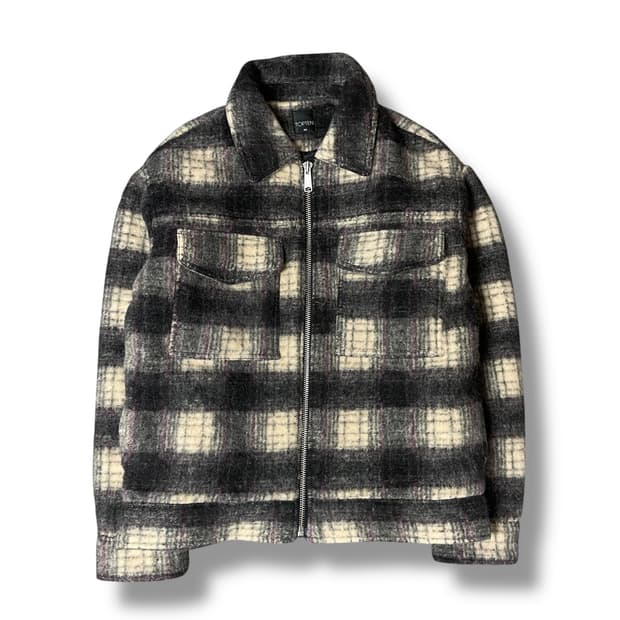 탑텐 울블렌드 부클 투포켓 집업 자켓 100