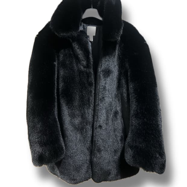 h&m 에이치앤엠 흐앤므 블랙 퍼 코트 퍼자켓