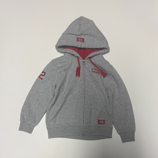 디키즈 Dickies 키즈 기모 후드집업 5 - 6세 그레이