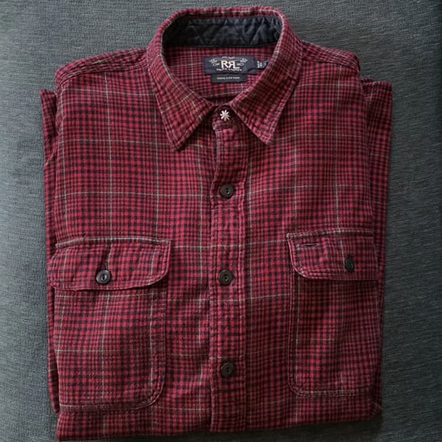 RRL 더블알엘 플래드 체크 워크 셔츠