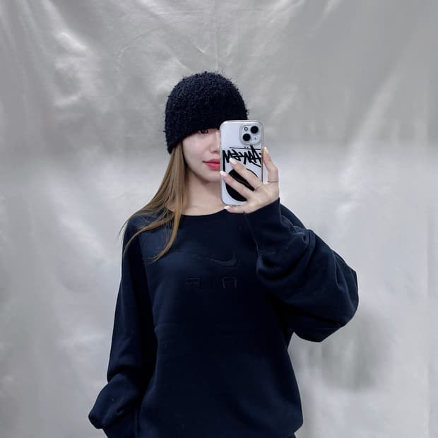 나이키 AIR 빅로고 블랙 맨투맨 