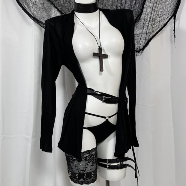 black detail cardigan