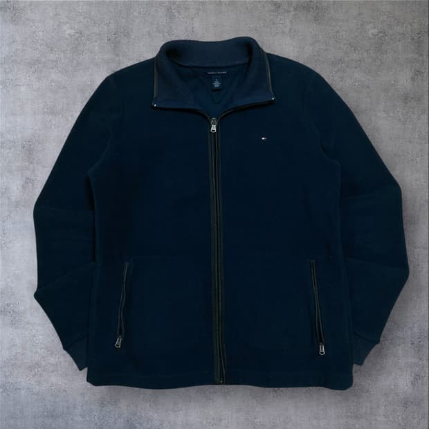 타미힐피거 스몰 로고 네이비 플리스 집업
