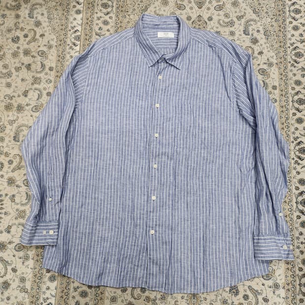 유니클로 린넨 스트라이프 셔츠 4XL