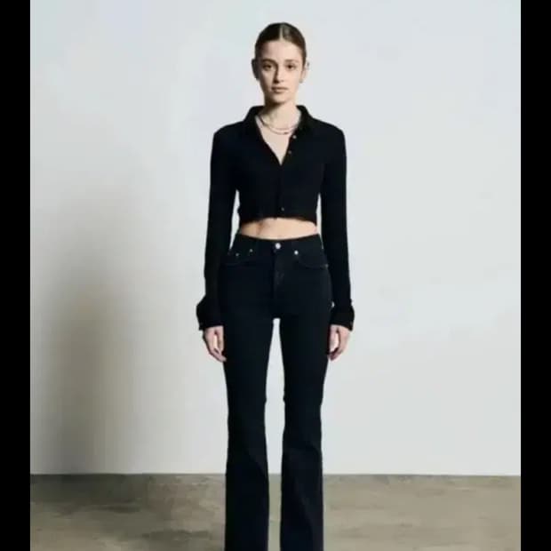 보헤미안 서울 블랙데님 부츠컷 s