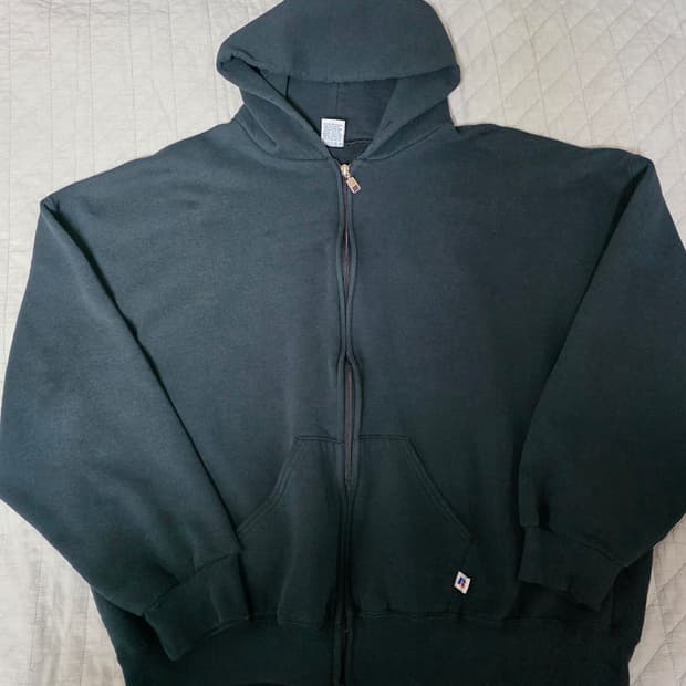 [XXXL] 90s USA 빈티지 러셀 애슬레틱 후드집업 블랙 빅사이즈