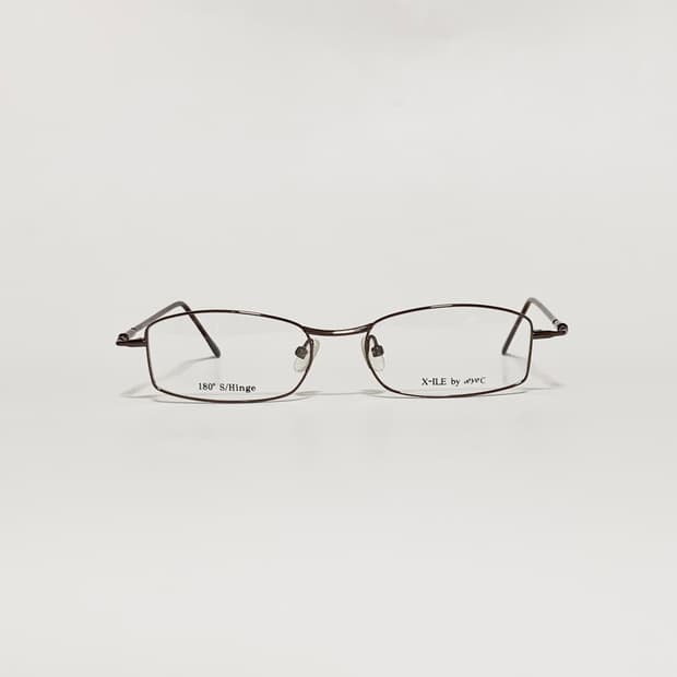 995 데드스탁 빈티지 안경테 메탈 브라운 슬림 직사각형 남녀공용 초경량