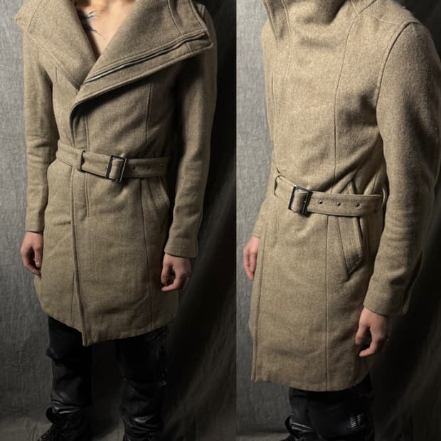 Schlussel Asymmetrical Wool Coat 