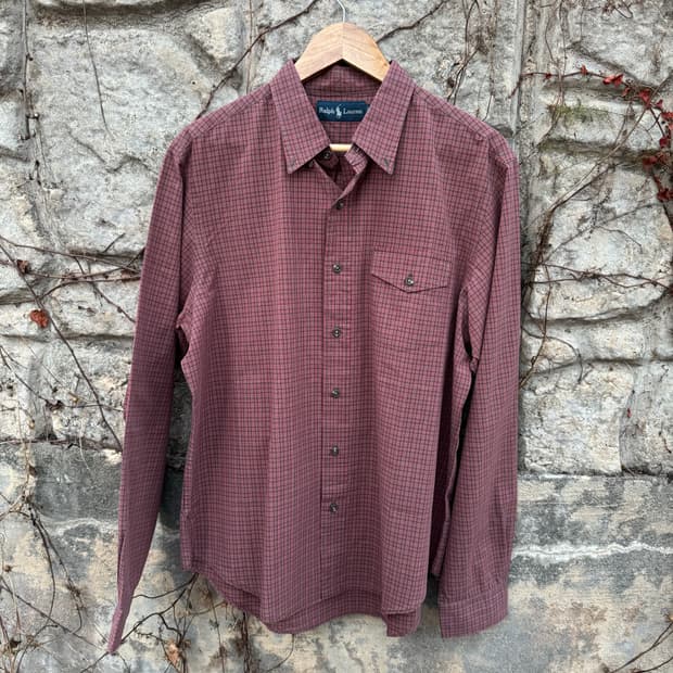 폴로 랄프로렌 빈티지 레트로 체크 셔츠 L