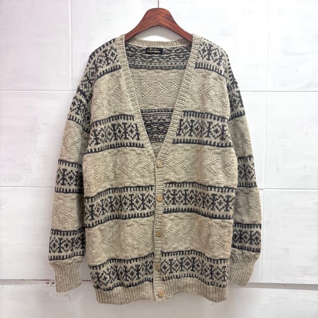 90's Hamanaka 에스닉 패턴 오버핏 가디건 
