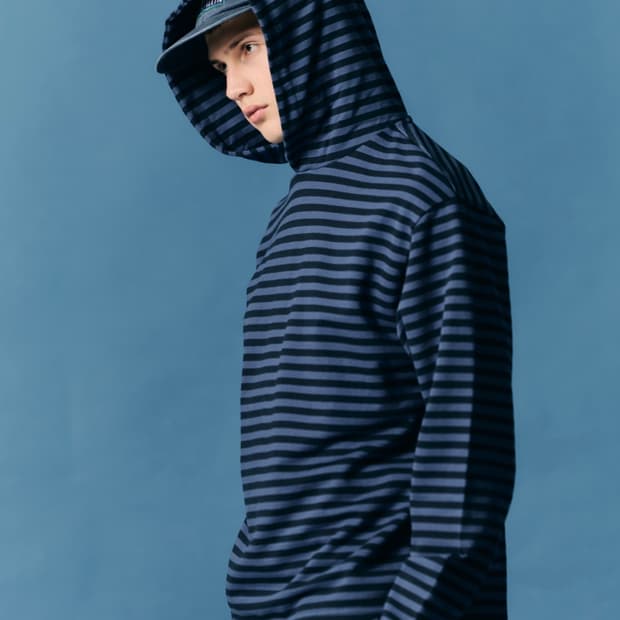 디스커스 애슬레틱 스트라이프 후드 티셔츠 M