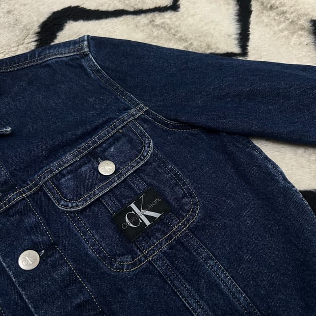 [XS]켈빈클라인 크롭 데님 자켓/진청