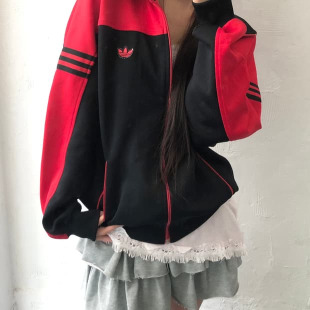 Adidas 아디다스 90’s 서독제 파이어버드 와펜 레드 투톤 트랙탑 