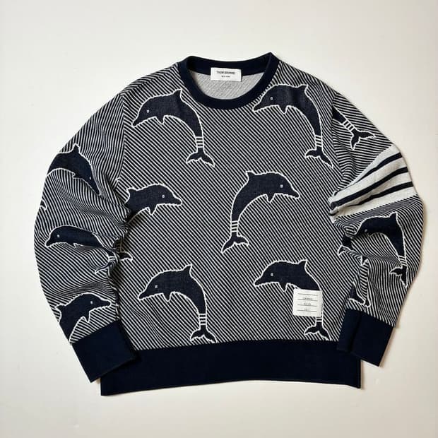 톰브라운 하프 드롭 돌핀 스웻 셔츠 PN8919