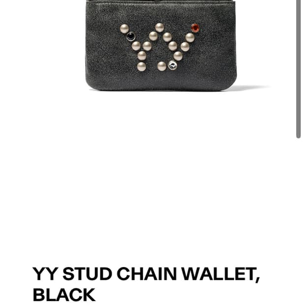 YY STUD CHAIN WALLET, BLACK