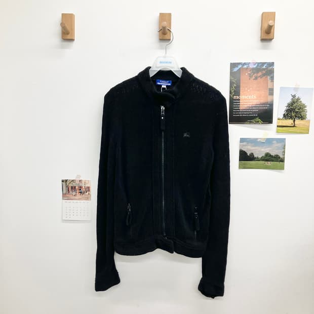 버버리 바이커 니트 집업 자켓