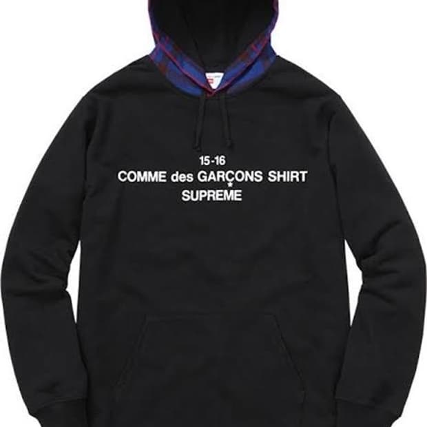 Supreme commedesgarcons plaid hoodie