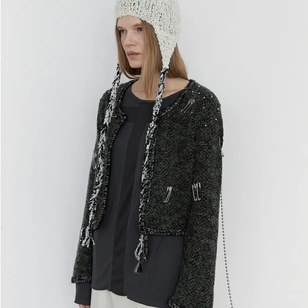 데어드 HANDMADE BRAID WOOL BONNET